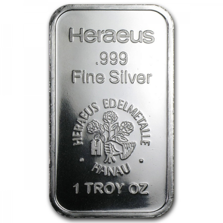 HERAEUS LINGOTE 1 ONZA PLATA PURA
