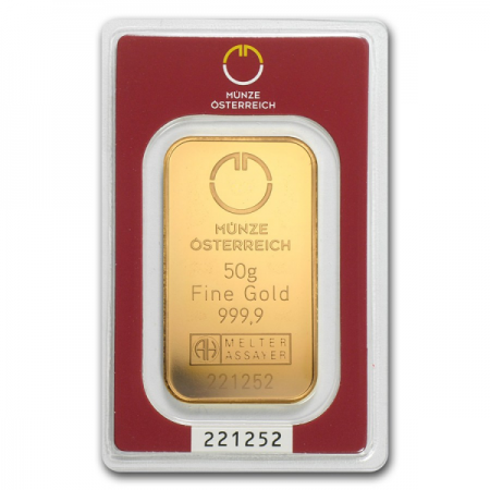LINGOTE 50 GRAMOS ORO PURO .9999